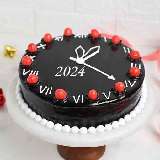 New Year Clock Cake 2024
