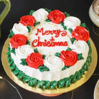 christmas floral cake