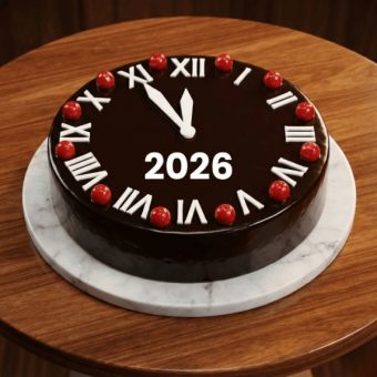 new year clock cake