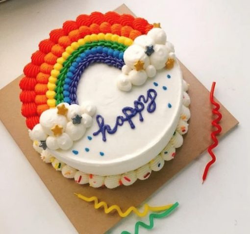 rainbow colour cake