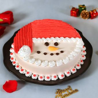 red and white santa cake