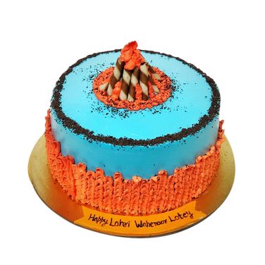 bonfine cake design for Lohri celebration