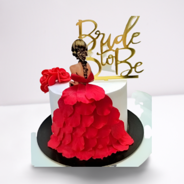 bridal gown theme cake
