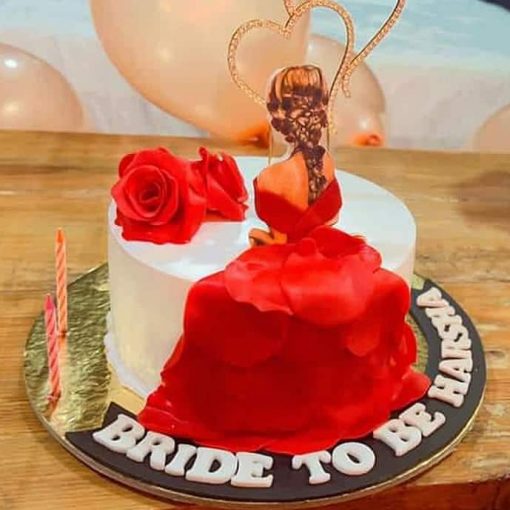 bridal gown theme cake design