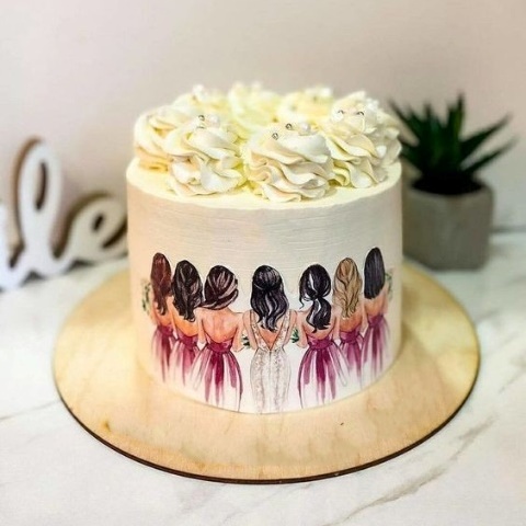 The bridesmaids cake