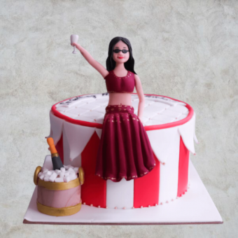 girl bachelorette cake for bridal shower