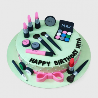 girly makeup cake design