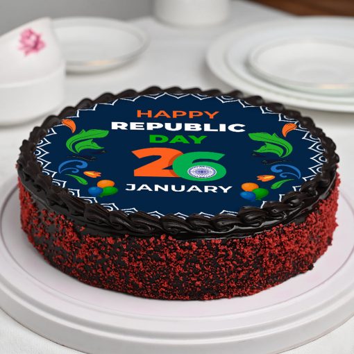 republic day truffle photo cake