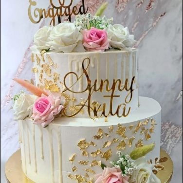 Beautiful 2 Tier Engagement Cake