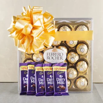 300 ferrero rocher chocolate with 5 dairy milk chocolate