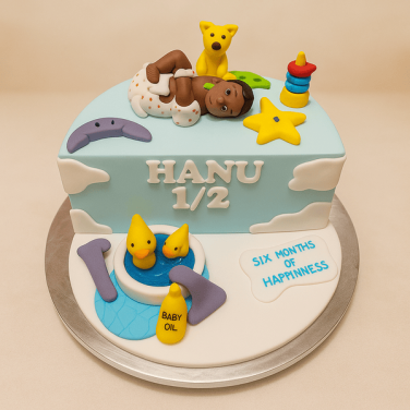 Happy 6 Months Birthday Cake