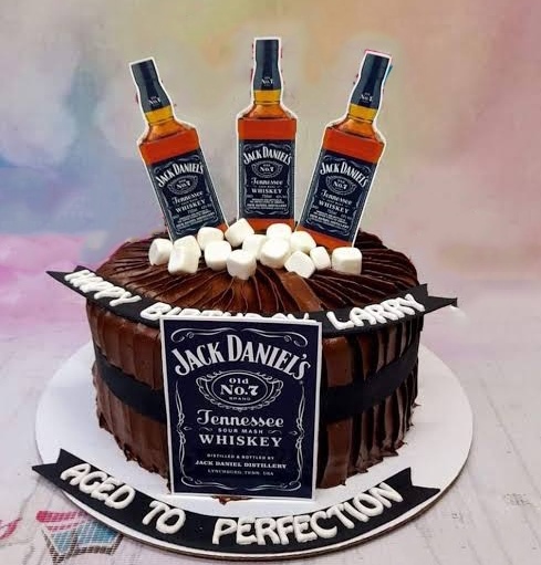 Jack Daniels Whiskey Birthday Cake
