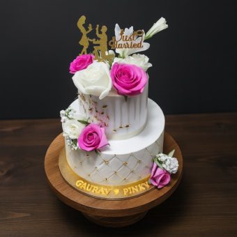 Just Engaged Cake 2 Tier