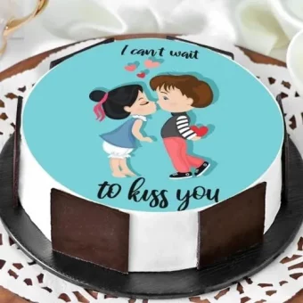 cant wait to kiss photo cake