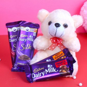 dairy milk chocolates with teddy bear