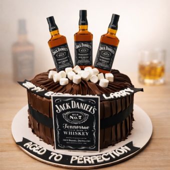 jack daniels whiskey birthday cake