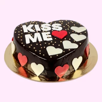 kiss Me Heart Shaped Cake