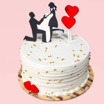 romantic proposal cake