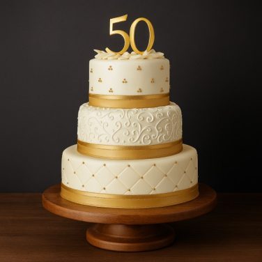 3 Tier 50th Anniversary Cake