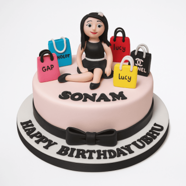 Shopping Theme Cake for Girl