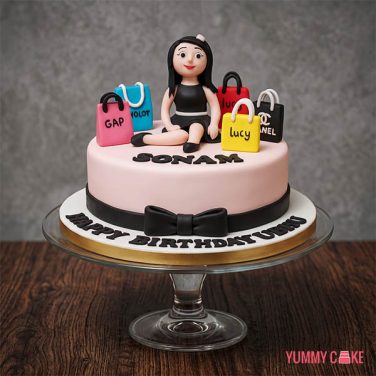 Shopping Theme Cake for Girl