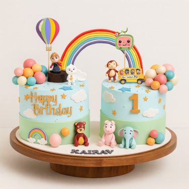 double rainbow cake design