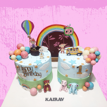 double rainbow cake design
