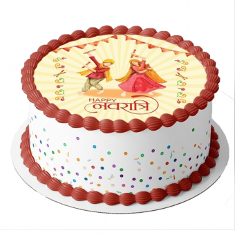 navratri theme photo cake