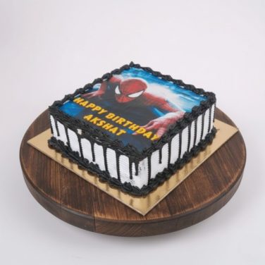 spiderman photo print cake