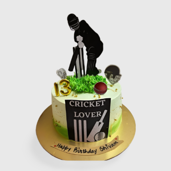 Vanilla Cricket Theme Cake in Tirupati – MAD BAKER
