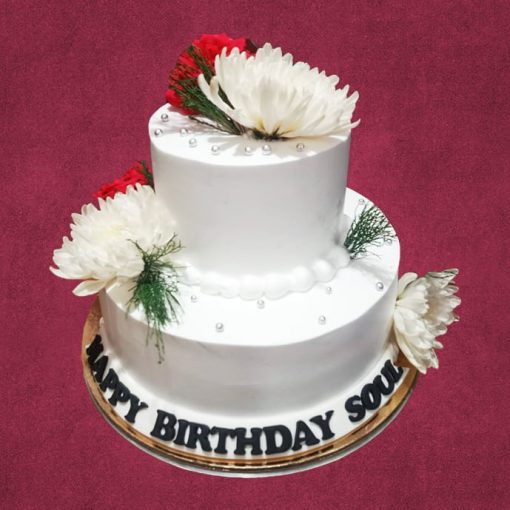 elegant two tier birthday cake