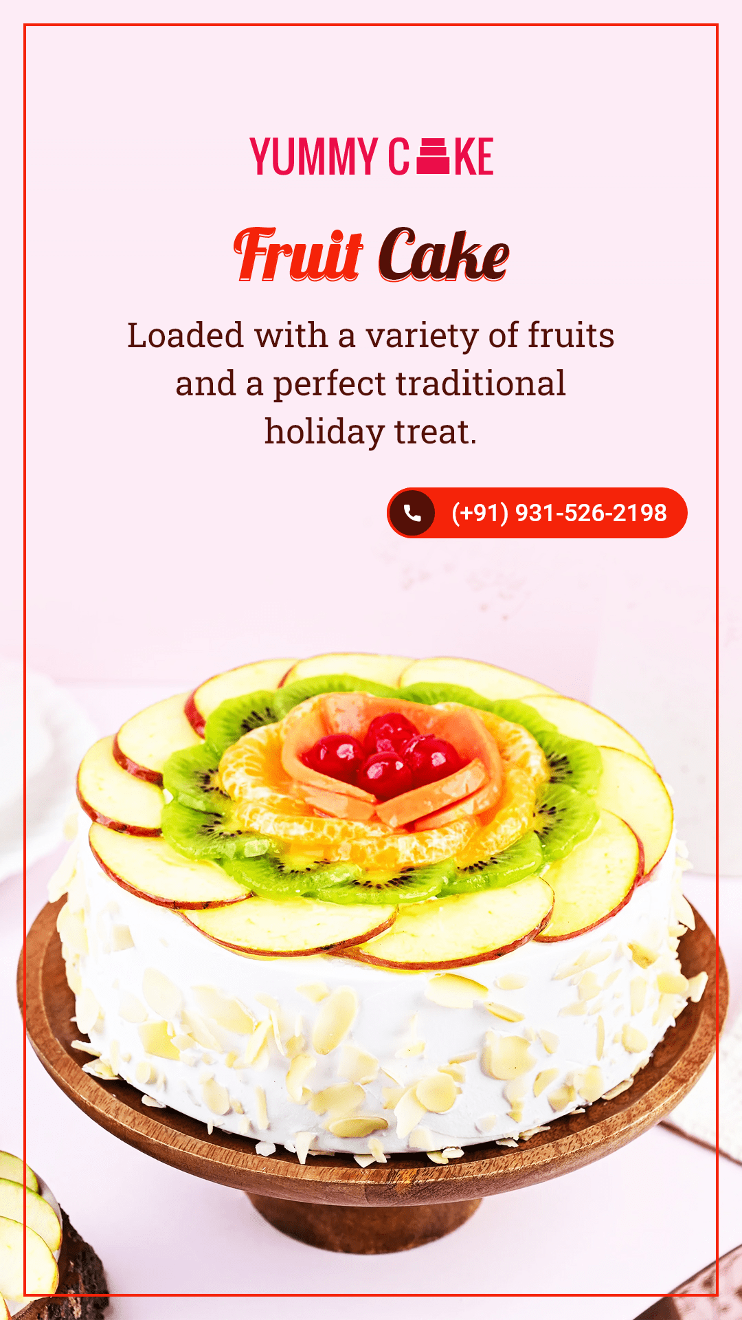 Fruits Topping Eggless Sweet And Delicious Fruit Flavor Cake, 1 Kilogram  Additional Ingredient: Milk at Best Price in Indore | Lucky Everfresh