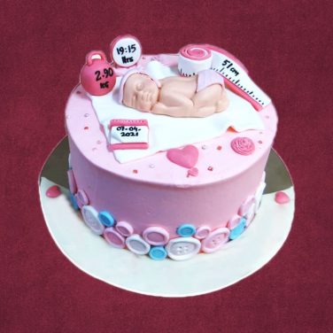 baby girl welcome cake design