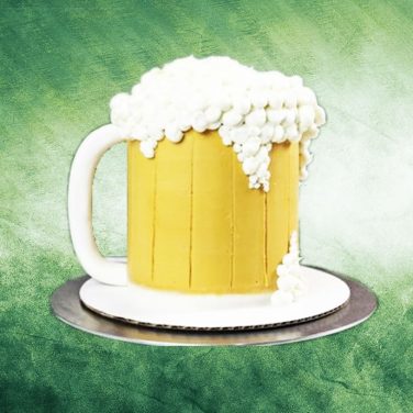 Beer mug designed theme cake