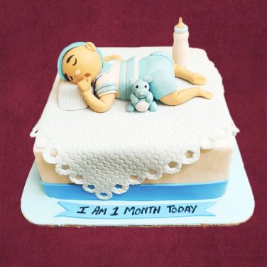 one month baby cake design