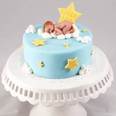 welcome home baby girl cake design