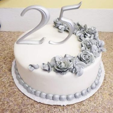 25th silver jubilee cake design