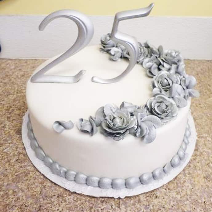 Celebration Cake | Wedding anniversary cakes, 25th wedding anniversary cakes,  Silver wedding anniversary cake