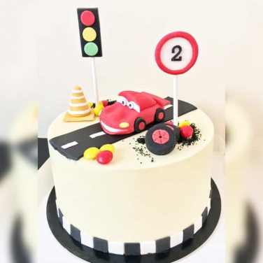 2nd birthday car theme cake design