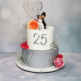 Couple 25th Anniversary Cake