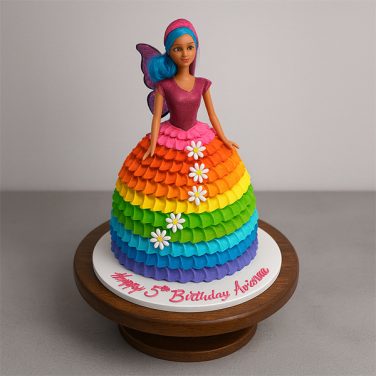 Rainbow Doll Cake
