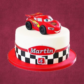 mcqueen car theme cake design