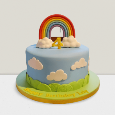 rainbow fondant cake design
