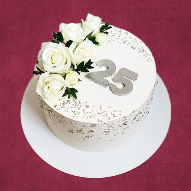 Customized 25th Anniversary Cake | Couple Cake for Anniversary | Romantic  Anniversary Cake - The Baker's Table