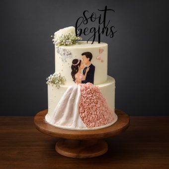 2 Tier Romantic Wedding Cake