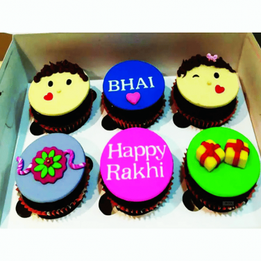 6 cupcakes for bhai