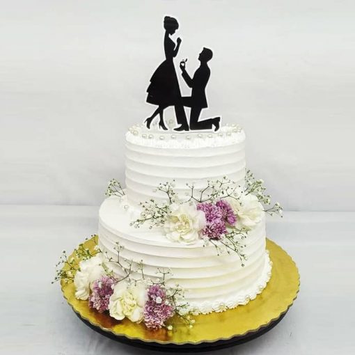 elegant two tier wedding cake with flaovrs
