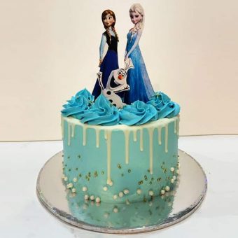 elsa anna drip cake