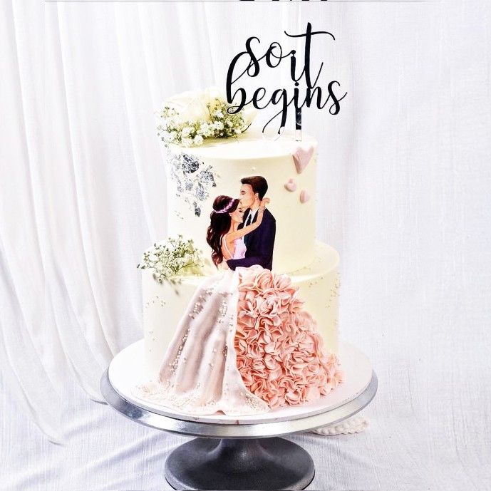 Anniversary / Engagement Couple Theme Cake - Avon Bakers