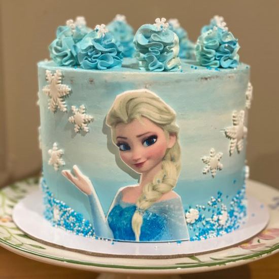 Frozen Elsa Anna Sister Theme Cake - Bloomsvilla